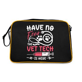 The Vet Tech Is Here für einen Hundfriseur - Retro Tasche - Schwarz/Gold - Hinten