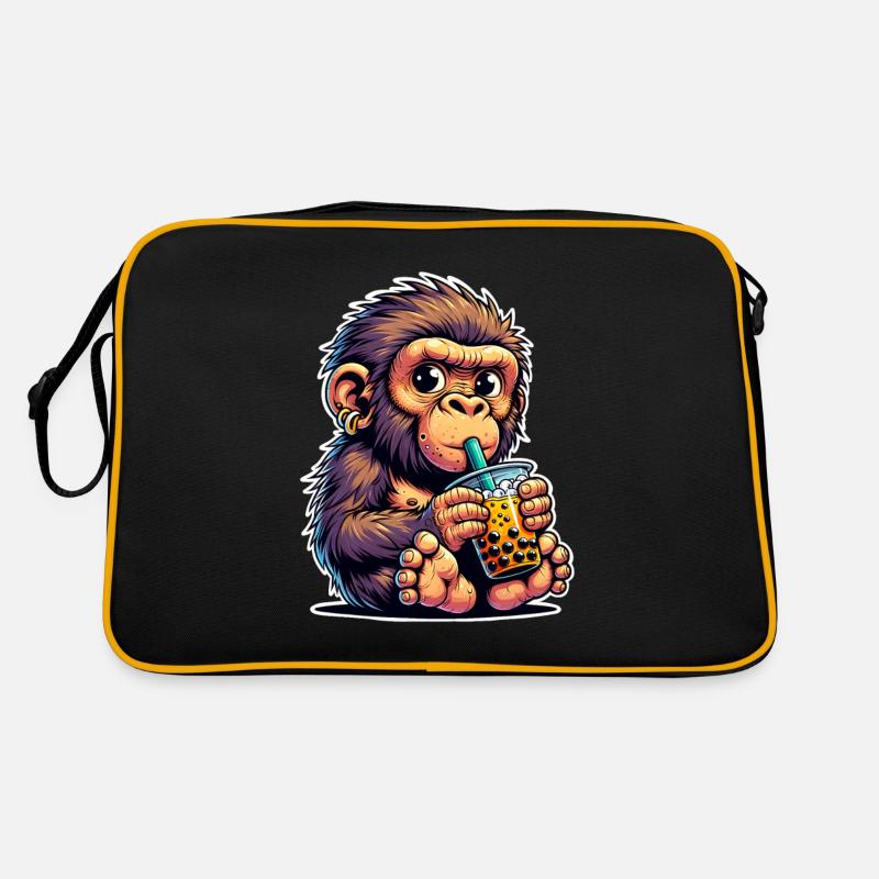 Neandertaler Bubble Tea Retro Tasche