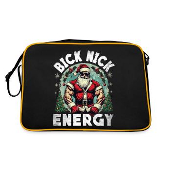 Big Nick Energy Funny Santa Claus Christmas - Retro Bag - black/gold - Back