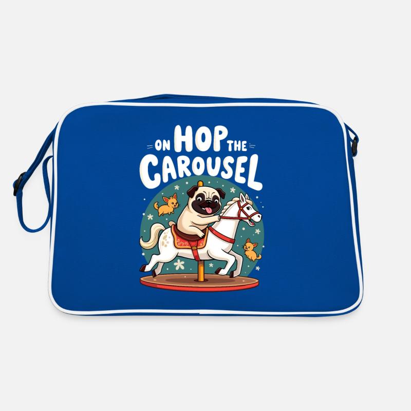 Mops Hundehalter Mops Liebe Karussell Retro Tasche