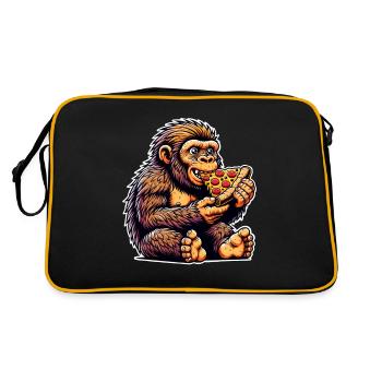 Neanderthal pizza - Retro Bag - black/gold - Back