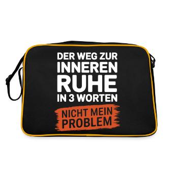 Der Weg zu inneren Ruhe in 3 Worten Nicht mein Pro - Retro Tasche - Schwarz/Gold - Hinten
