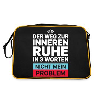 Der Weg zu inneren Ruhe in 3 Worten Nicht mein Pro - Retro Tasche - Schwarz/Gold - Hinten