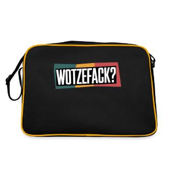 WOTZEFUCK Lustiger Humor Sarkasmus - Retro Tasche - Schwarz/Gold - Hinten