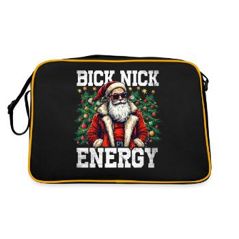 Big Nick Energy Funny Santa Claus Christmas - Retro Bag - black/gold - Back