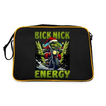 Big Nick Energy Funny Santa Claus Christmas - Retro Bag - black/gold - Back