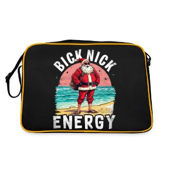 Big Nick Energy Funny Santa Claus Christmas - Retro Bag - black/gold - Back