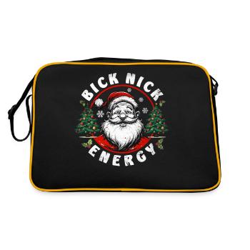 Big Nick Energy Funny Santa Claus Christmas - Retro Bag - black/gold - Back