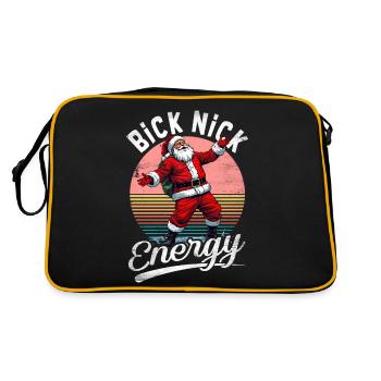 Big Nick Energy Funny Santa Claus Christmas - Retro Bag - black/gold - Back