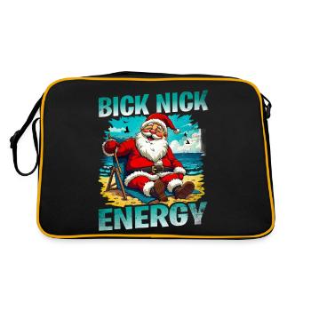 Big Nick Energy Funny Santa Claus Christmas - Retro Bag - black/gold - Back