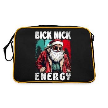 Big Nick Energy Funny Santa Claus Christmas - Retro Bag - black/gold - Back