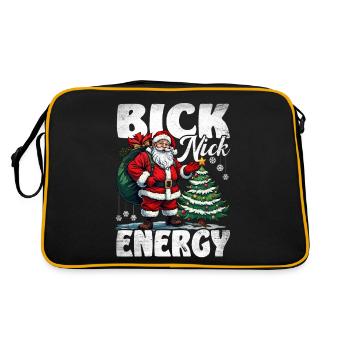 Big Nick Energy Funny Santa Claus Christmas - Retro Bag - black/gold - Back