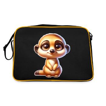 Erdmännchen - Retro Tasche - Schwarz/Gold - Hinten