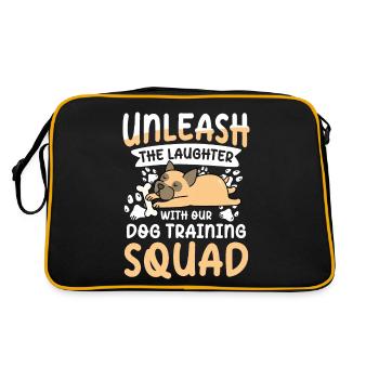 Unleash The Laughter With Our Dog Training Squad - Retro Tasche - Schwarz/Gold - Hinten