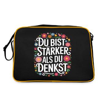 Mach es einfach für einen Optimisten - Retro Tasche - Schwarz/Gold - Hinten