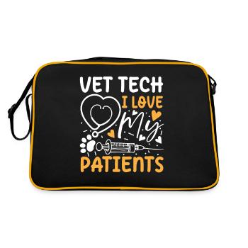 Vet Tech I Love My Patients - Retro Tasche - Schwarz/Gold - Hinten