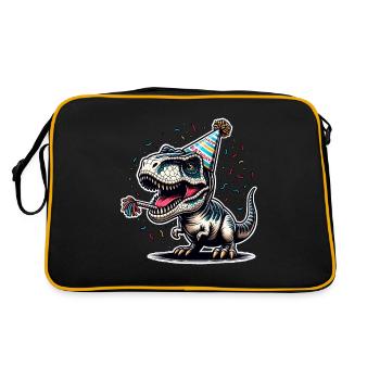 Dinosaur Birthday Dino T Rex - Retro Bag - black/gold - Back
