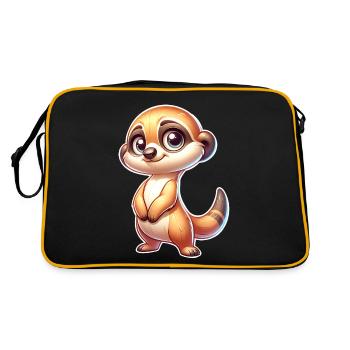 Erdmännchen - Retro Tasche - Schwarz/Gold - Hinten