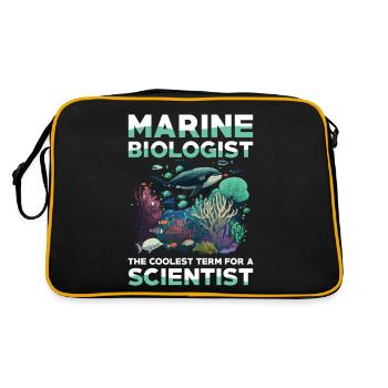 Marine Biologist The Coolest Term For A Scientist - Retro Tasche - Schwarz/Gold - Hinten