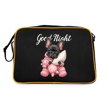 French Bulldog in Pajamas - Retro Bag - black/gold - Back