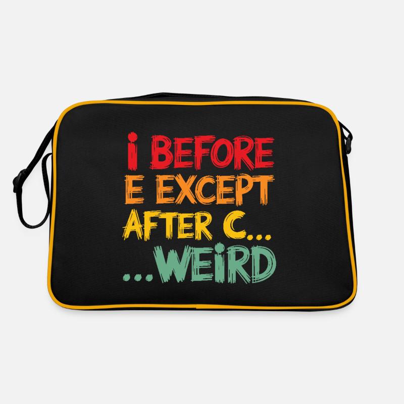 I Before E Except After C Funny Grammar Quote Retro Bag