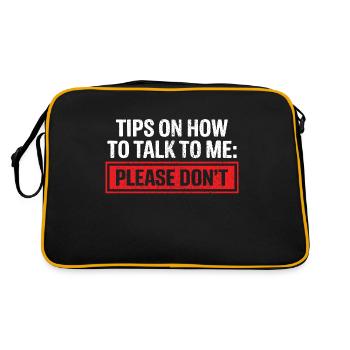 Tips On How To Talk To Me Please Dont Funny - Retro Bag - black/gold - Back