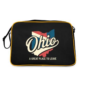 Ohio A great place to leave Funny Ohio Meme - Retro Bag - black/gold - Back