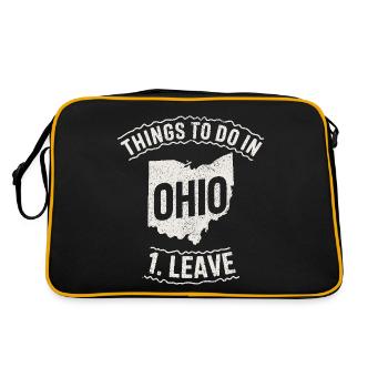Things to do in Ohio 1. Leave Funny Ohio Meme - Retro Bag - black/gold - Back