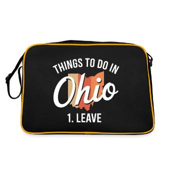 Things to do in Ohio 1. Leave Funny Ohio Meme - Retro Bag - black/gold - Back