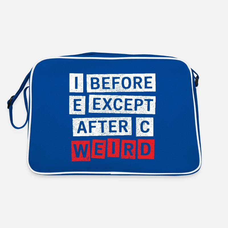 I Before E Except After C Funny Grammar Quote Retro Bag
