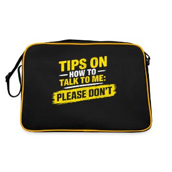 Tips On How To Talk To Me Please Dont Funny - Retro Bag - black/gold - Back