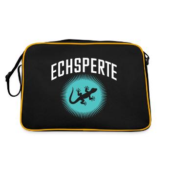 Lizard Snake Funny Pun Reptiles - Retro Bag - black/gold - Back