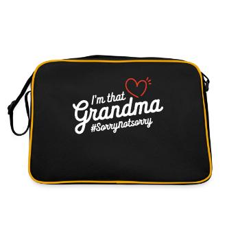 Ich bin diese Oma, tut mir leid, nicht leid - Retro Tasche - Schwarz/Gold - Hinten