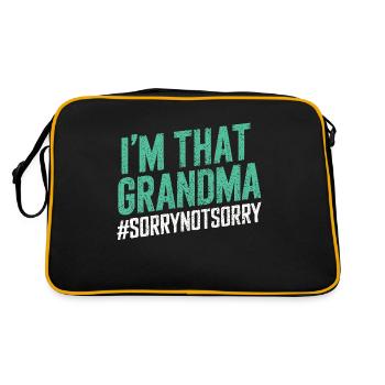 Ich bin diese Oma, tut mir leid, nicht leid - Retro Tasche - Schwarz/Gold - Hinten