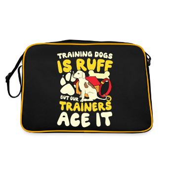 Training Dogs Is Ruff But Our Trainers Ace - Retro Tasche - Schwarz/Gold - Hinten