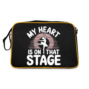 Mon cœur est sur cette scène Théâtre Acteur Danseur - Sac Retro - noir/or - Dos