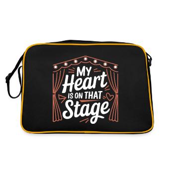 Mon cœur est sur cette scène Théâtre Acteur Danseur - Sac Retro - noir/or - Dos