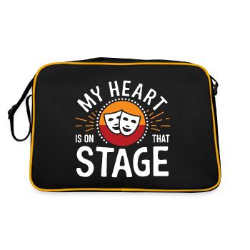 Mon cœur est sur cette scène Théâtre Acteur Danseur - Sac Retro - noir/or - Dos