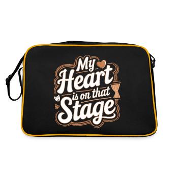 Mon cœur est sur cette scène Théâtre Acteur Danseur - Sac Retro - noir/or - Dos