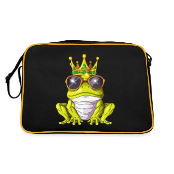 Cool Grenouille Prince Royauté Crapauds Roi Couronne - Sac Retro - noir/or - Dos