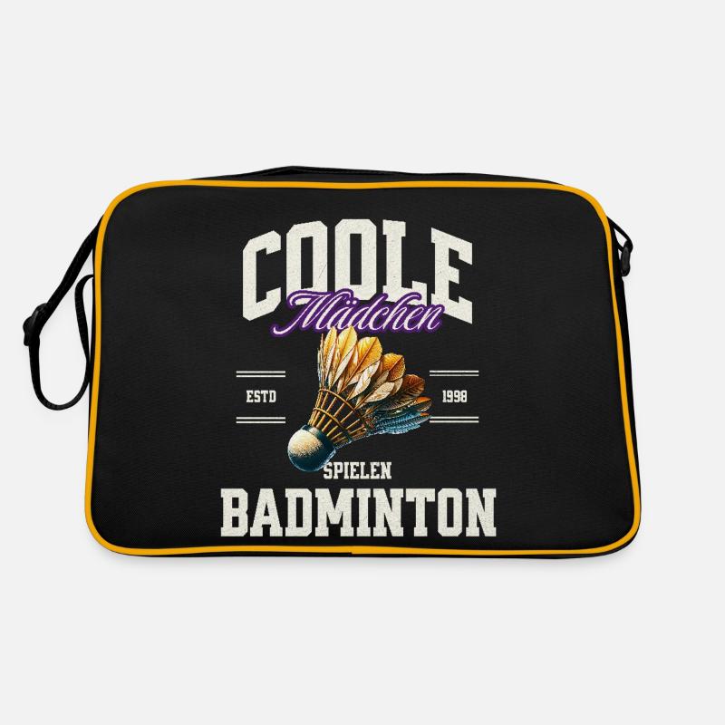 Badminton Mädchen - Retro Tasche - Schwarz/Gold