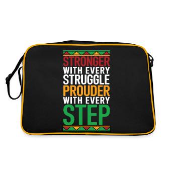 Stronger with every struggle prouder with every st - Retro Bag - black/gold - Back