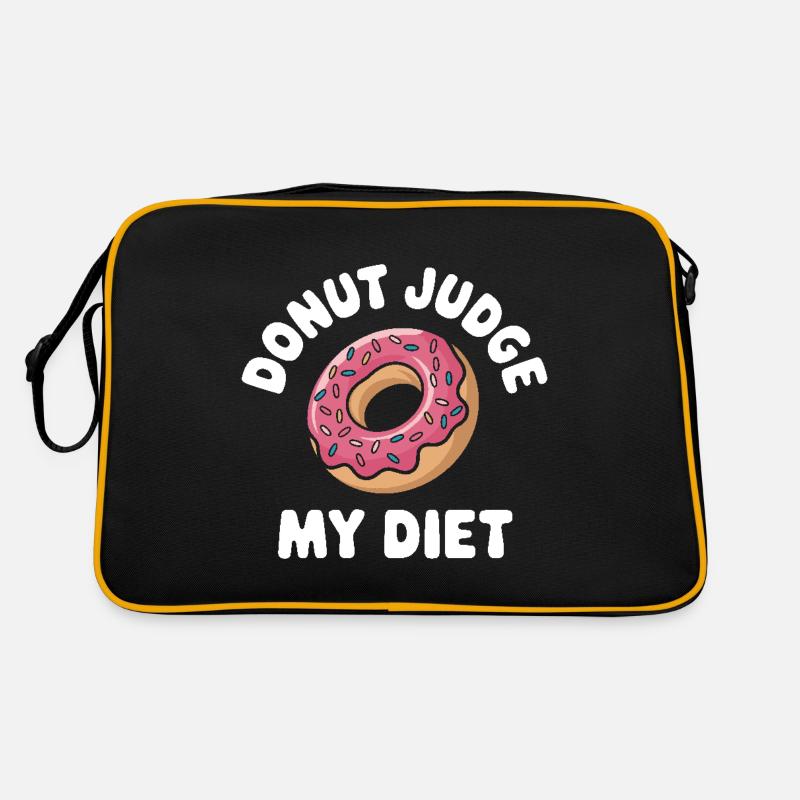 Donut judge my Diet Funny Doughnut lover Pun Sac Retro