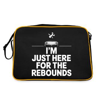 I'm just here for the rebounds - Trampoline joke - Retro Bag - black/gold - Back