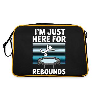 I'm just here for rebounds - Trampoline joke - Retro Bag - black/gold - Back