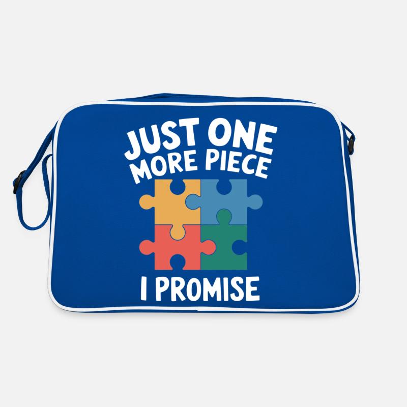 Nur noch ein Teil, ich verspreche ein lustiges Puzzle Retro Tasche