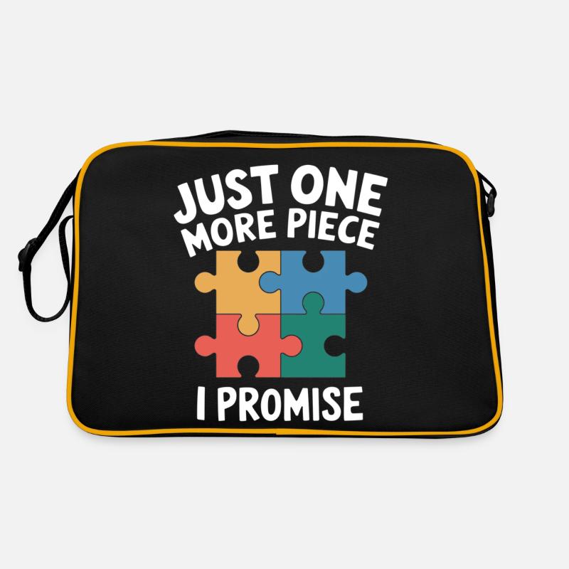 Nur noch ein Teil, ich verspreche ein lustiges Puzzle Retro Tasche