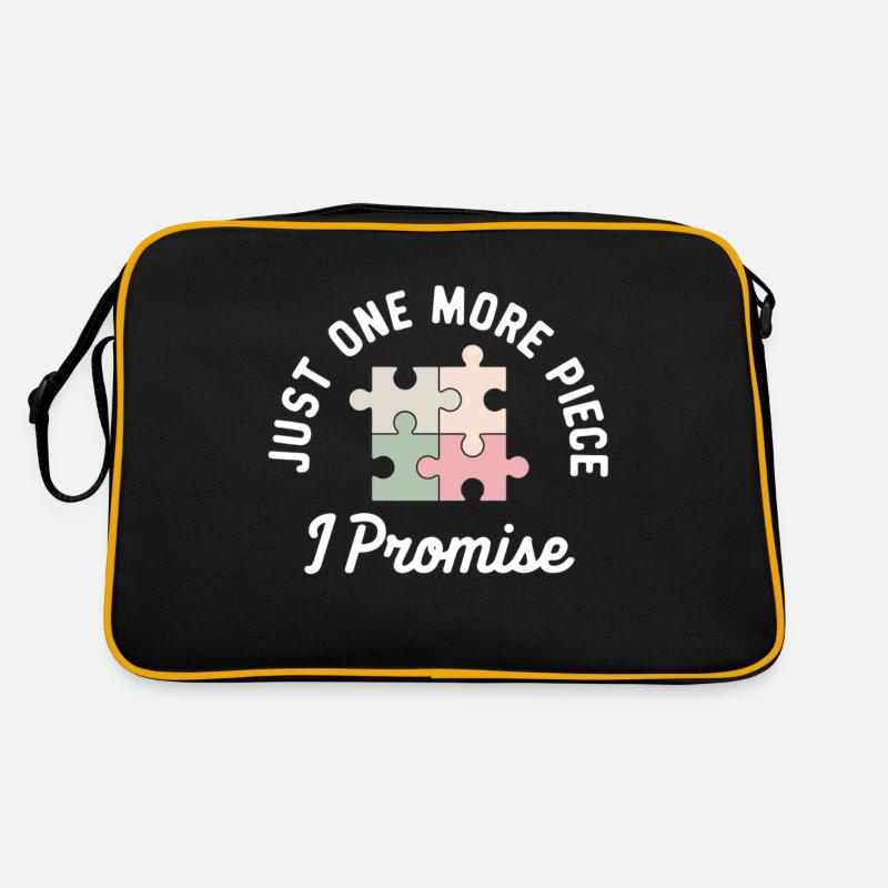 Nur noch ein Teil, ich verspreche ein lustiges Puzzle Retro Tasche