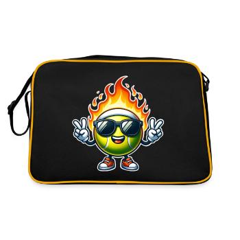Tennis Fireball Flames - Retro Bag - black/gold - Back