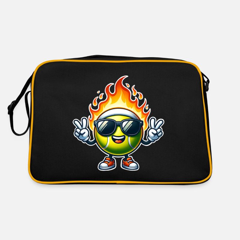 Flammes de boule de feu de tennis Sac Retro